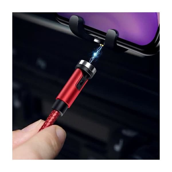 USAMS 1 m Magnetisk Lightning-kabel Snabbladdning Röd