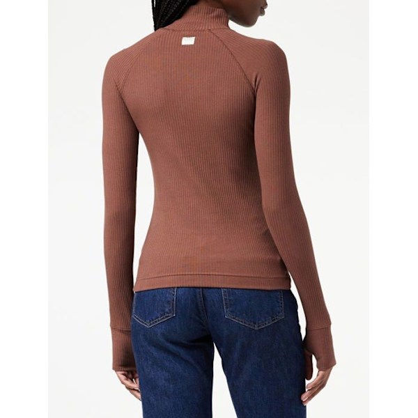 G-star rå T-shirt - D22074 - Rib Mock Slim Top Toppar Dam Brun (Chocolate Lab D107-d312) XS