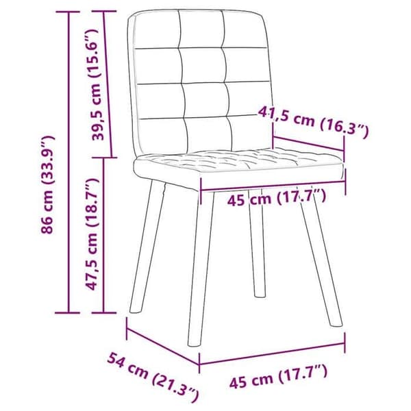 vidaXL Matstolar set om 2 mörkgrå tyg, stol, lounge stol, accentstol, köksstol, sittplats 4101092