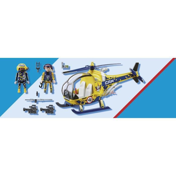 PLAYMOBIL - 70833 - Air Stuntshow Plastic Helikopter och filmteam för barn från 5 år och uppåt