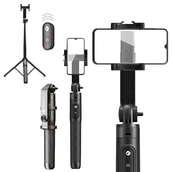 Selfie-stativ FORCELL med Bluetooth-fjärrkontroll, utökningsbar till 70 cm, lätt och kompakt, professionell kvalitet