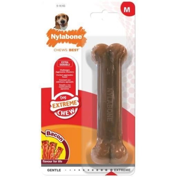 Bittångel - Nylabone - Dura Chew Bacon - XS - Brun - Plastik