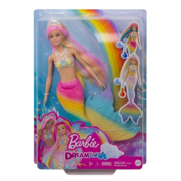 Barbie - Rainbow Magical Mermaid - Docka - Från 3 år