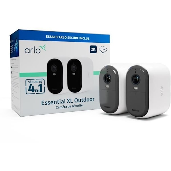 Övervakningskamera - ARLO - ESSENTIAL2 XL 2K - Infraröd nattsyn - Trådlös - 4 i 1