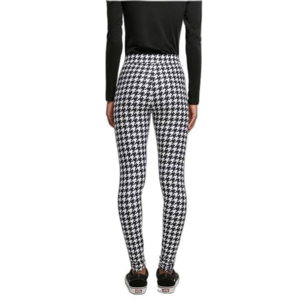 Damleggings Urban Classics Soft AOP svart - hög midja, stretch 85% polyester 15% elastan svart/svart M