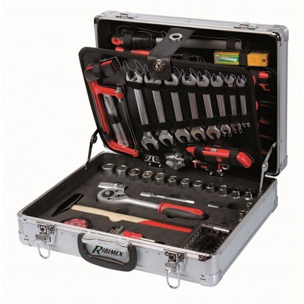Verktygsväska - Ribitech - PRKOUT149VA - 149 delar - Aluminium - Dubbel fack Aluminium