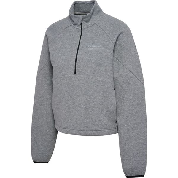 Sweatshirt 1/2 zip dam Hummel Tech gråmelerad S
