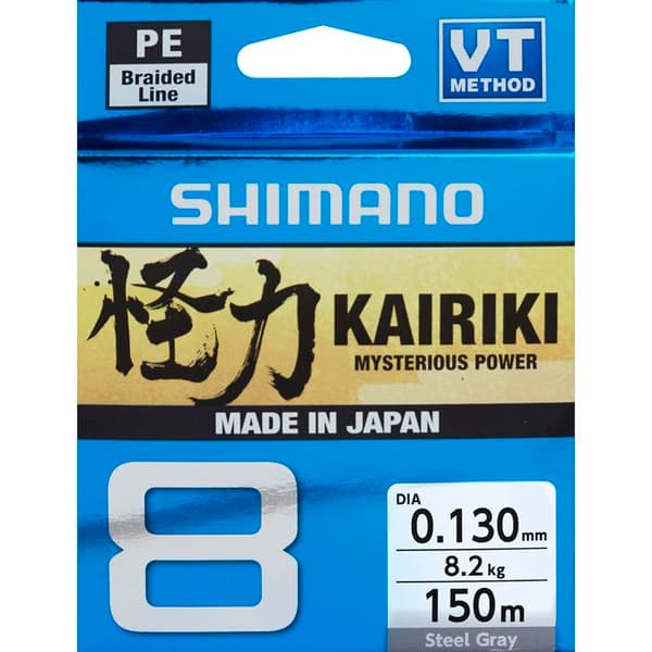 Shimano Kairiki 8 flätlina 150 m - grå - Grå - 0,19 mm grå