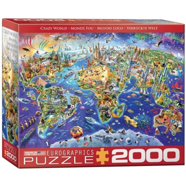 Pussel 2000 bitar: Crazy World Unique Color Enfärgad