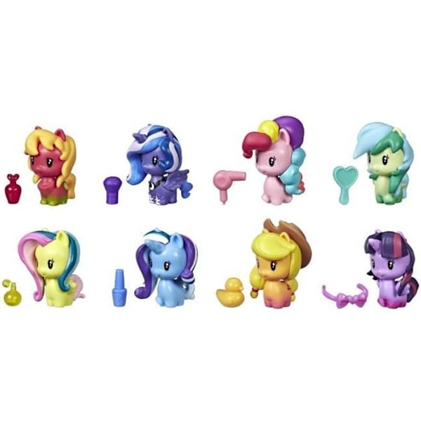 My Little Pony - Box of 8 Cutie Mark Crew Figures Festive Confetti och 14 överraskningstillbehör - 3,5 cm