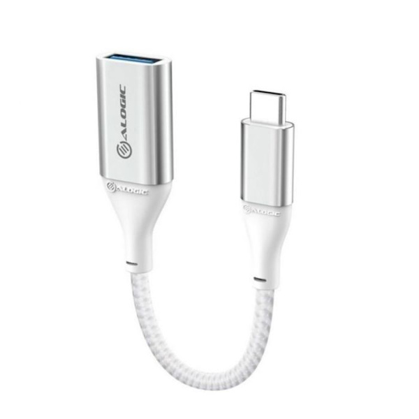 Kabeltillbehör Alogic - ULCAA-SLV - Super Ultra USB 3.1 USB-C auf USB-A Adapter 15cm silver