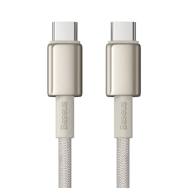 USB-C till USB-C-kabel - BASEUS - Tungsten Gold - 100 W - 2 m - 480 Mbps Guld