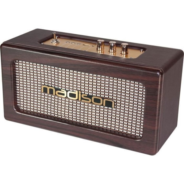 MADISON FREEDSOUND-VINTAGE -WD - Autonom vintage högtalare med USB och bluetooth 2 X 10W kastanj