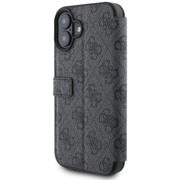 Coque för iPhone 16 - Guess Book 4G (GUBKP16S4GMGGR) - Svart