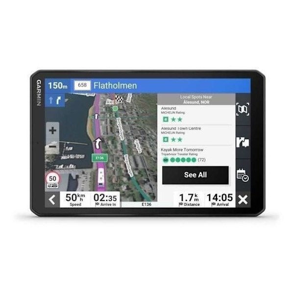 GARMIN Camper 895 GPS - 8" skärm - Personliga rutter - Specifika varningar