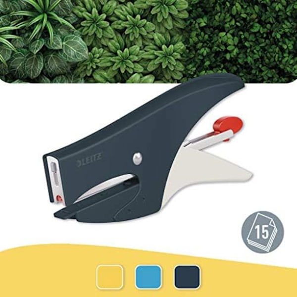 Häftapparat - LEITZ - Modell 56450089 - Kapacitet 15 Ark - Bakladdning - Ergonomisk Matt grå