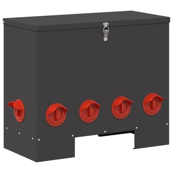 Hönsfoderautomat - vidaXL - Svart - 60,5x29x51 cm - Kallvalsat stål - Kapacitet 25 kg