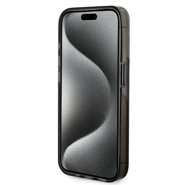 iPhone 15 Pro Max Fodral - Guess Liquid Glitter Gold Stripes (GUHCP15XLFCFCSEGK) - Svart