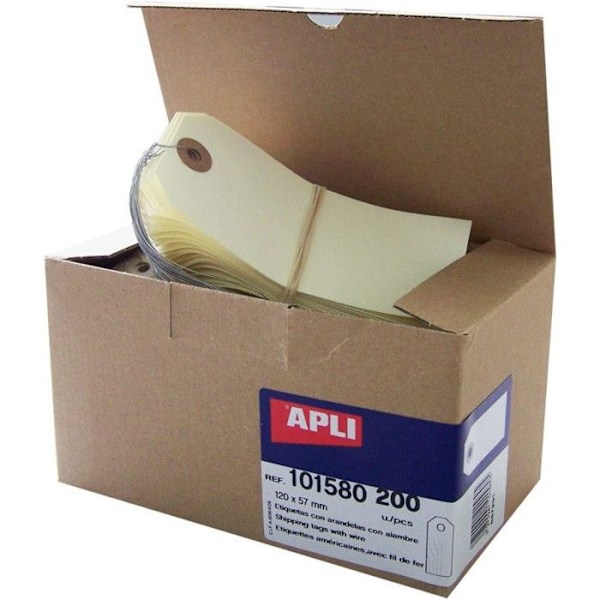 Amerikanska etiketter - APLI AGIPA - 120x57mm - Beige färg - 200-pack - Blandad