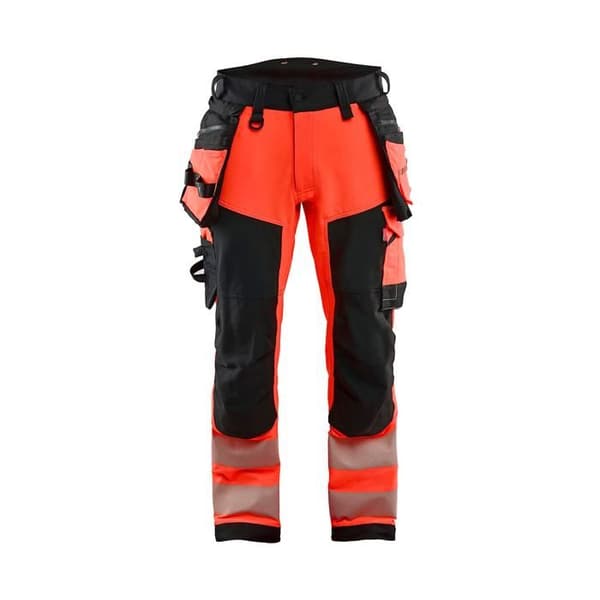 Blaklader 4D stretch arbetsbyxor med hög synlighet röd svart 48