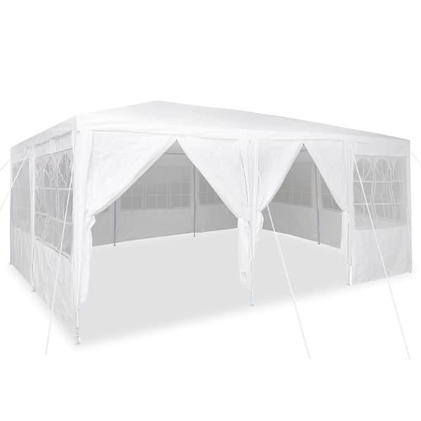 Festtält med 10 vita väggar 6x4 m PE