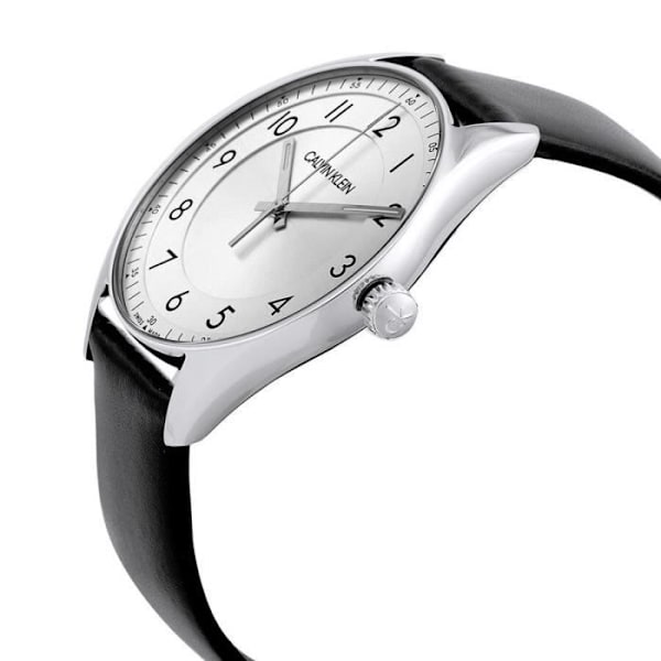 Klocka - Calvin Klein - Bright KBH211C6 - Kvarts - Läder - Chic Silver, Svart