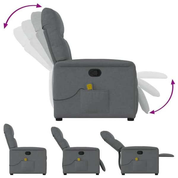 vidaXL Grått tygmassagefåtölj 4015553
