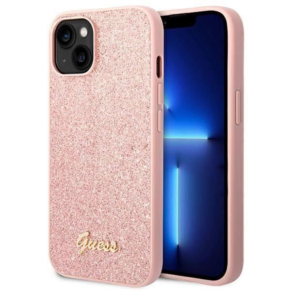 Giss Coque Rigide för iPhone 14 Plus 6,7 Rosa/Mönster Glitter Skript - GUHCP14MHGGSHP