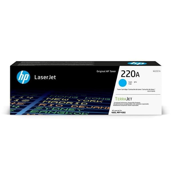 Original HP 220A cyan tonerkassett (W2201A) för HP LaserJet Pro 4202 / 4302