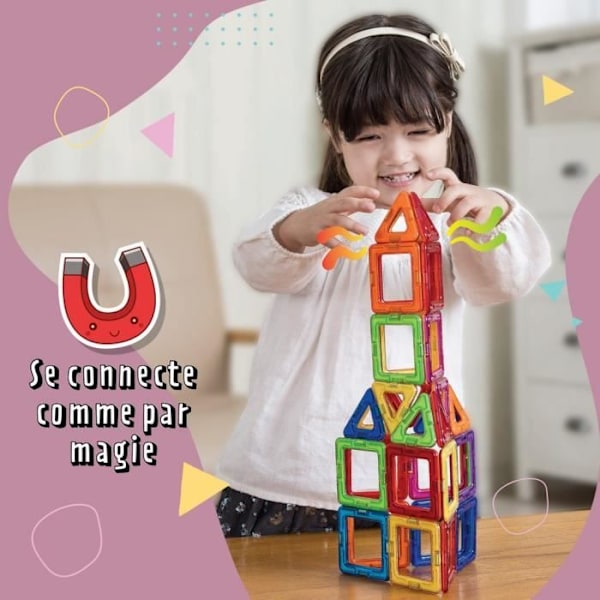 Magformers Basic 14st set - Magnetiskt byggspel för barn - Pedagogiskt spel som består av flerfärgade former - 14st Regnbåge av färger