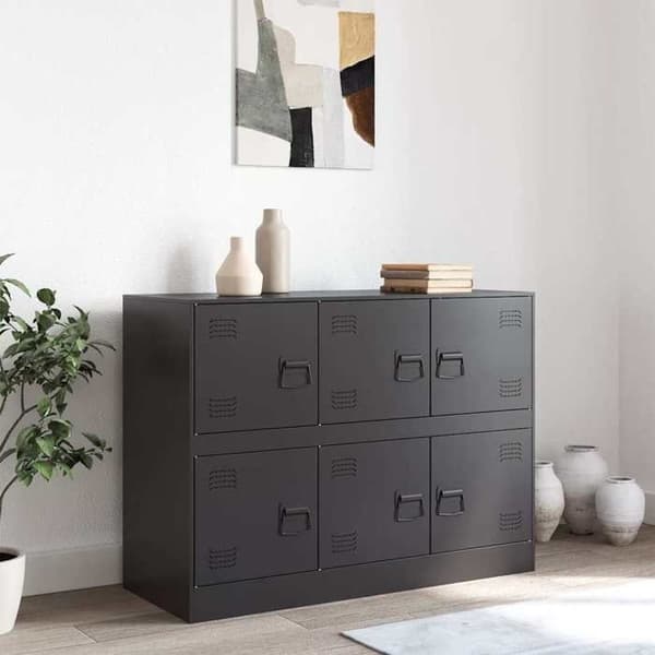 vidaXL Buffé svart 99x39x73 cm stål 841793