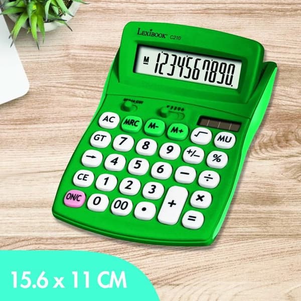 Grön skrivbordskalkylator 10 siffror GRÖN