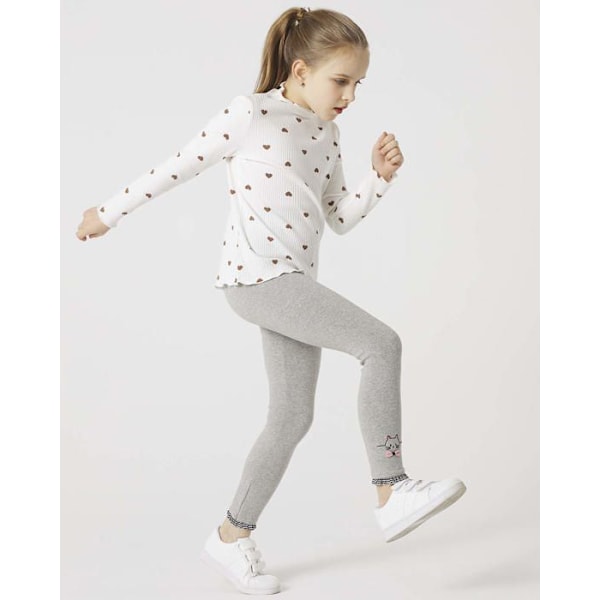 Legging - jegging - tregging Adorel - PAT091-140 - Leggings i ensfärgad bomull, lång byxa, katt, flicka, set med 2 Grå, rosa 2-3 år