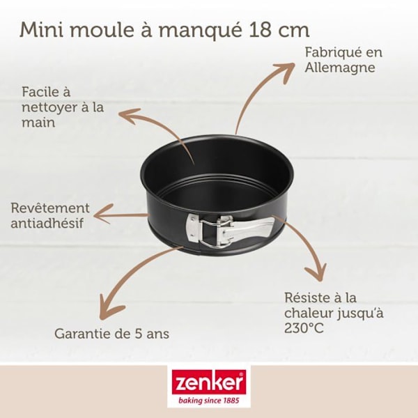 Springform - Zenker - Mini 18 cm - Rostfritt stål - Non-stick beläggning - Idealisk för 4 personer Svart