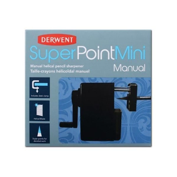 Derwent Superpoint Mini manuell roterande pennvässare Svart