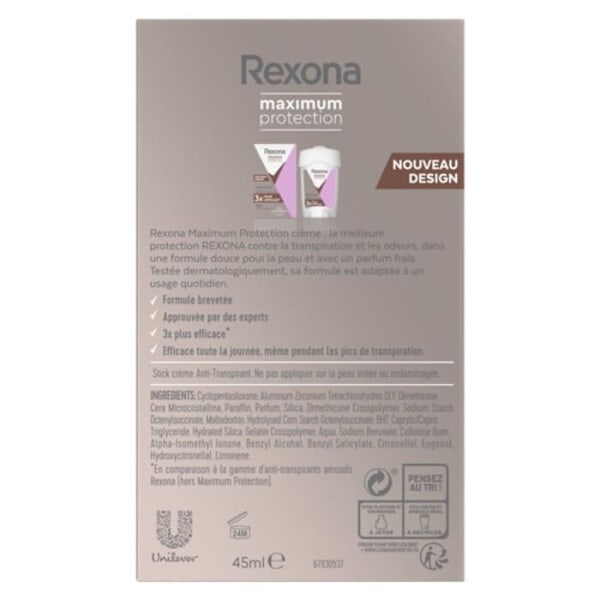 REXONA Confidence Maximum Protection Antiperspirant Stick 45ml