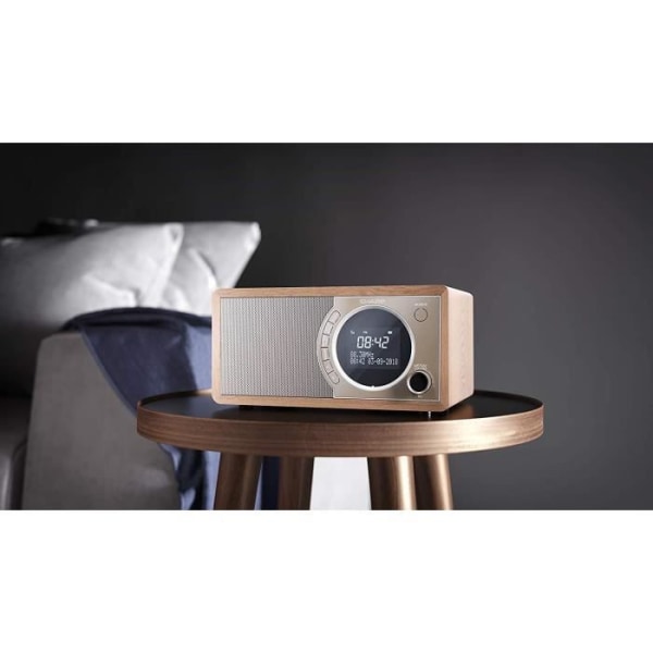 DR-450BR Bärbar digitalradio med Dab/Dab+/FM, Bluetooth 4.2 Wood Brown