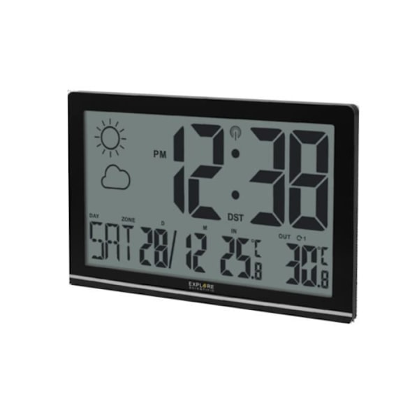 Utforska Scientific RDC-8001 inomhus- och utomhustermometer - Svart - LCD Svart