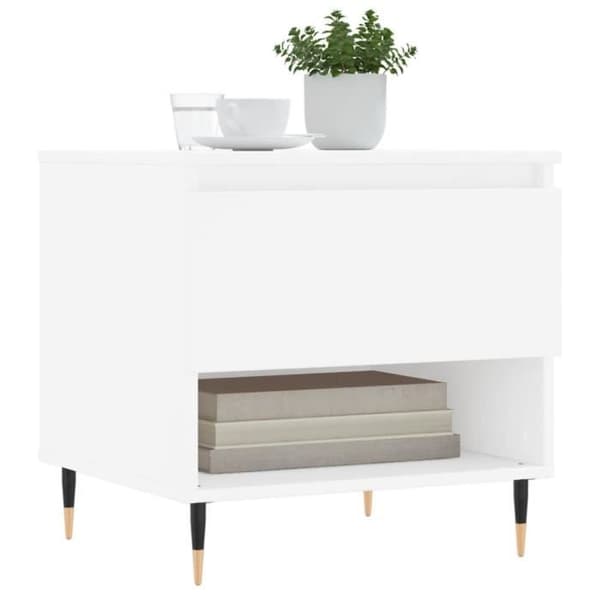 vidaXL Soffbord Vit 50x46x50 cm Konstruerat trä 830892