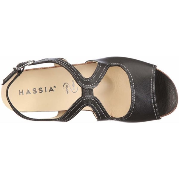 Sandal - barfota Hassia Siena Weite H 1-304021-0100, Modesandaler för kvinnor Svart 36 2/3