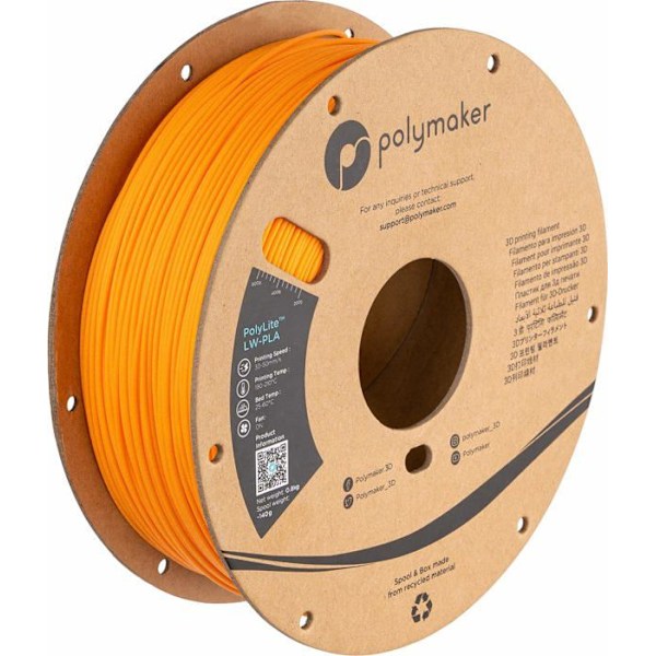 Fil för 3D-skrivare Polymaker - PA08007 - PolyLite LW-PLA - 1,75 mm - 800 g - Orange