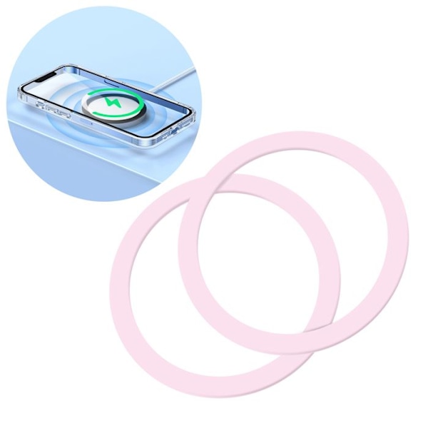 Metalliskt magnetring för smartphone, rosa SET om 2 st.