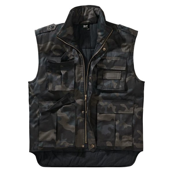 Gilet - Brandit - Ranger - 4 fickor - Bomullsfoder - Rak passform darkcamo M