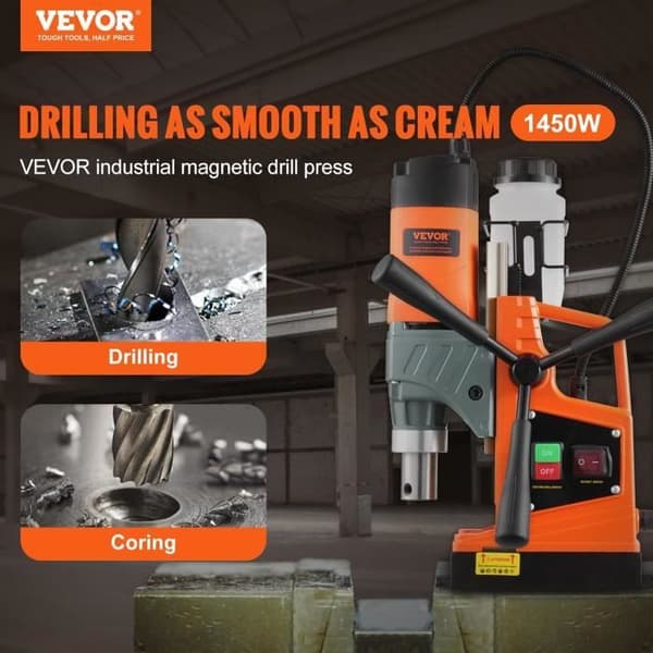 VEVOR Bärbar Magnetborrmaskin 1450W 12500N 850 tr/min
