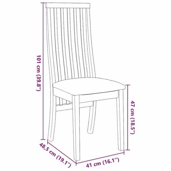 vidaXL Matstolar med kuddar 2 st brun massiv gummi, middagsstol, stol, soffstol, stolar 4102454