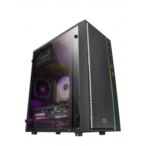 Mars Gaming Mars Gaming MCM RGB Mini Tower Micro ATX-fodral med glaspanel (svart)