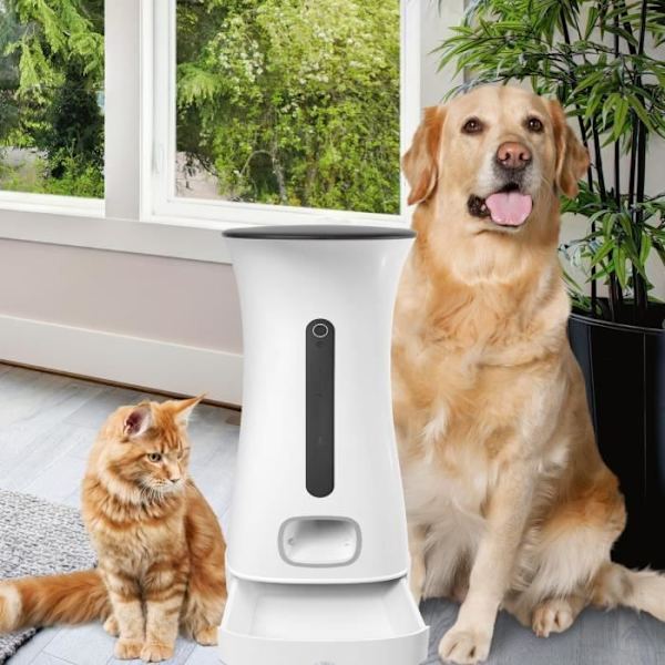 DAEWOO Automatisk Kibble Dispenser för hundar och katter med Full HD-kamera - Nutrivision501C | Kapacitet 7,5L