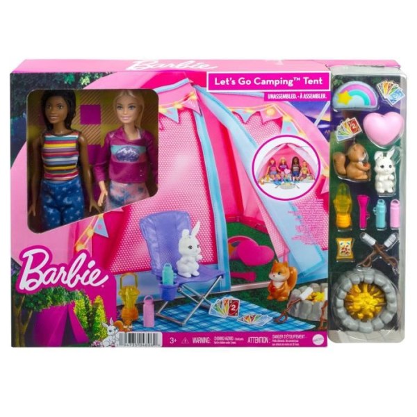 Barbie - Campingset och 2 dockor - docka - 3 år och +