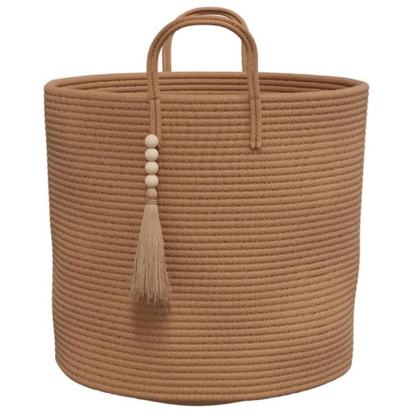 Förvaringskorg brun Ø40x35 cm bomull kastanj