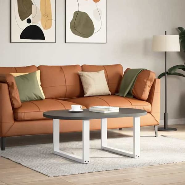 vidaXL U-formade soffbordben, 2 stycken, vit, 70 x (42-43) cm, stål 4013165